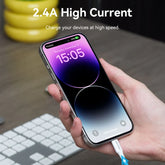 USB 2.0 Type-A Male to Lightning Male 2.4A Cable  | 27W PD | Compatible with iPhone 8/X/11/12/13/iPhone 14